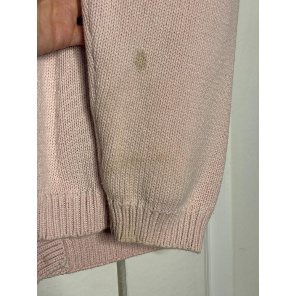 Northern Reflections Vintage Pink Cat Intarsia Cotton Cardigan Sweater Womens S - Picture 7 of 11